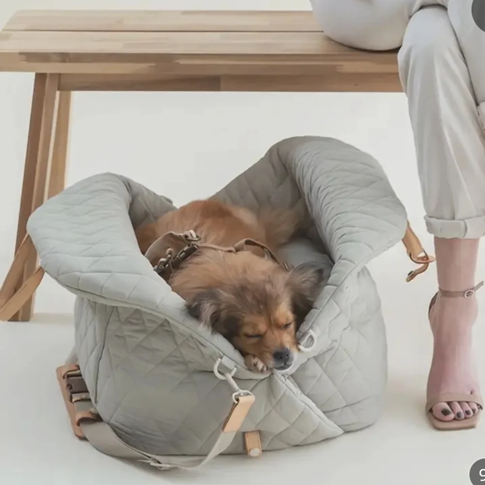 Gray Dog Carrier with Compact Design for Travel